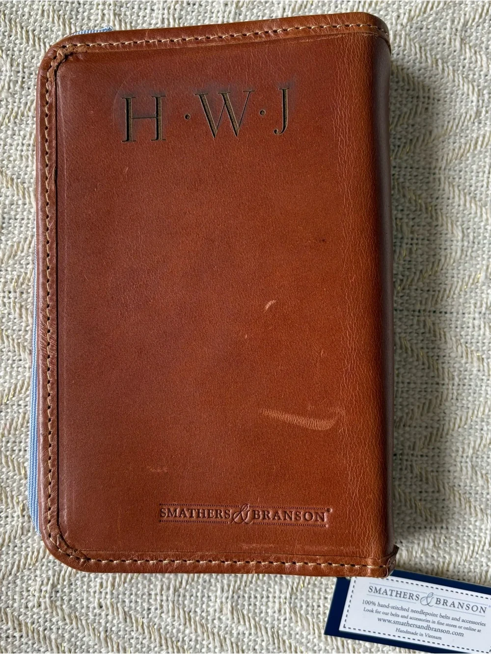 Smathers & Branson Needlepoint Golf Club Scorecard Holder NWT with monogram HWJ